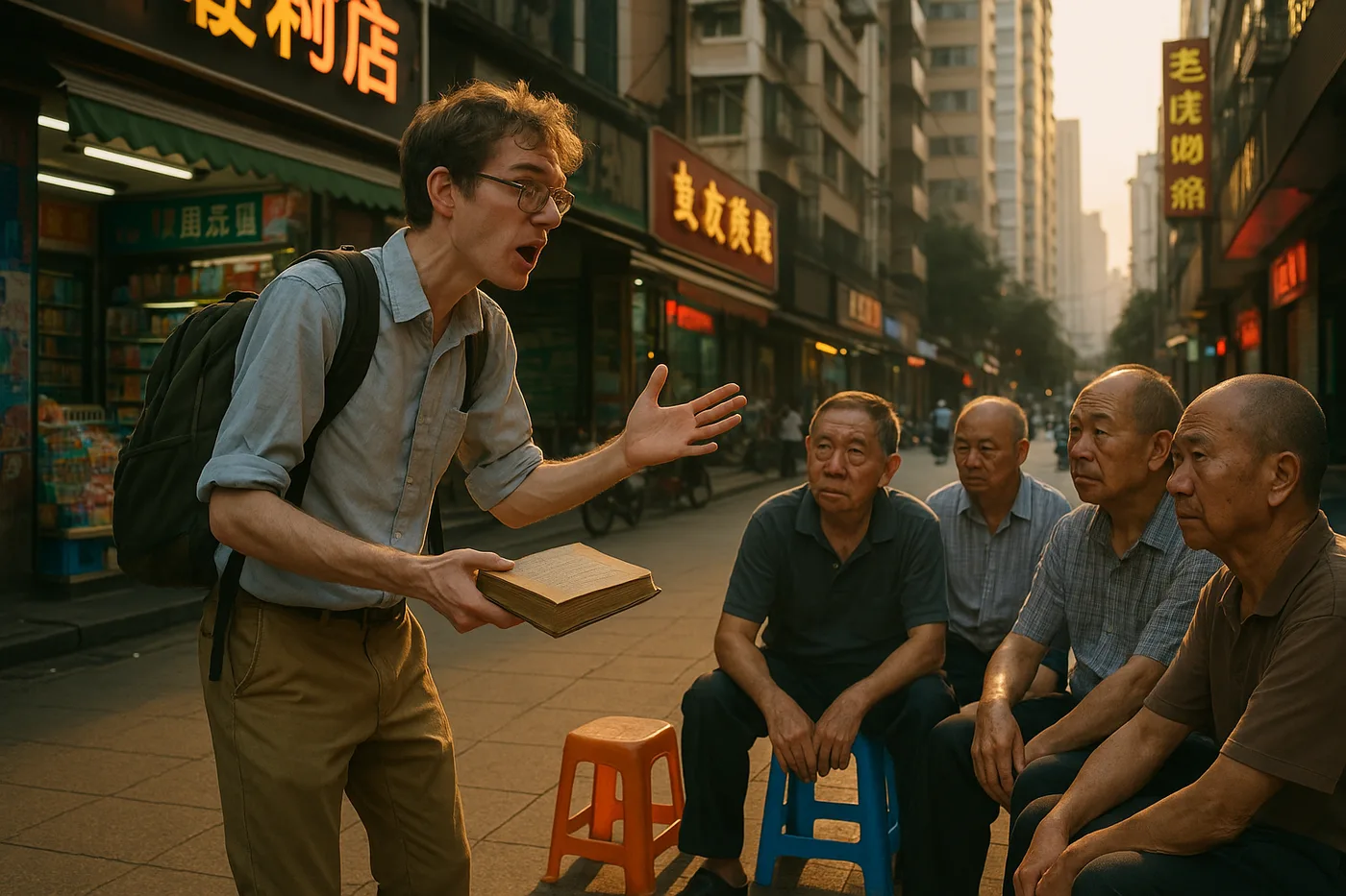 The Scholar conducting a field education session with local community elders in Futian District